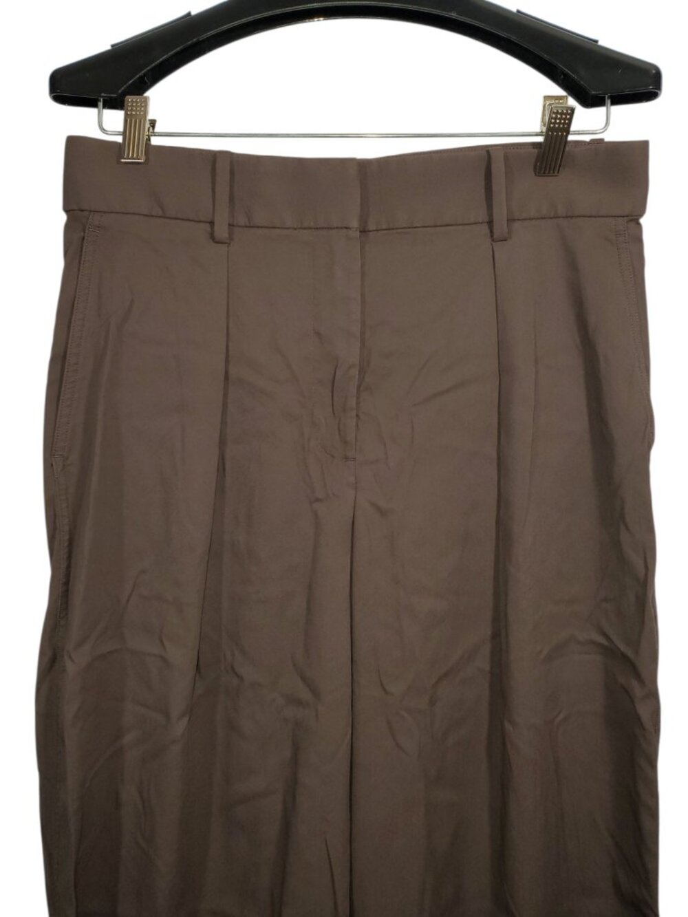 Lululemon Pleat-Front High-Rise Trouser Pants Women's 12 Espresso Brown Wide Leg - Picture 3 of 8